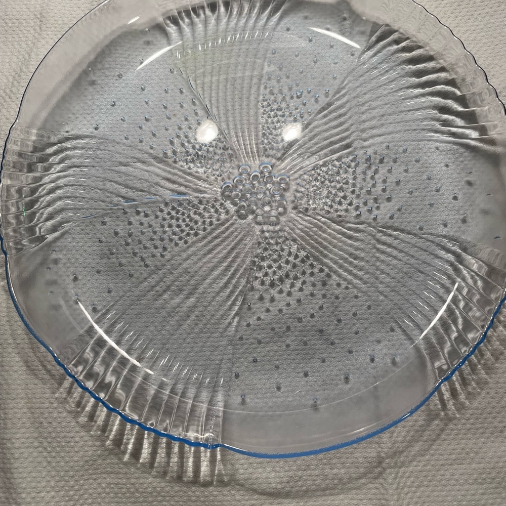 Light Blue glass dinner and salad plates